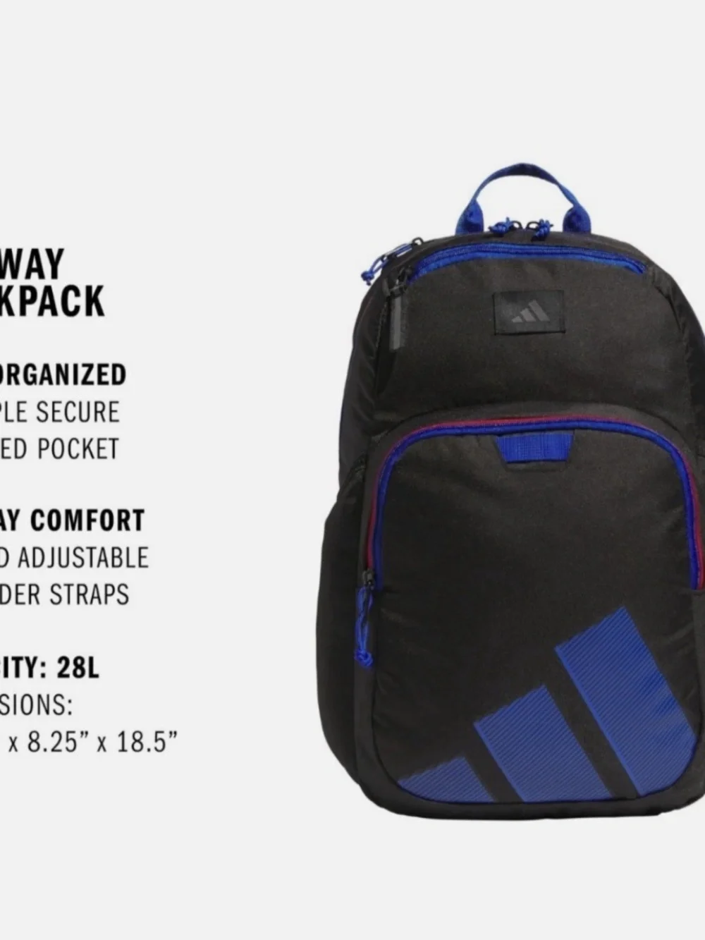 Adidas Midway Backpack Unisex Adult  Kids Boys Durable Laptop 15” Bag Black